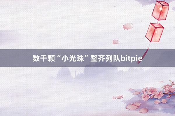 数千颗“小光珠”整齐列队bitpie