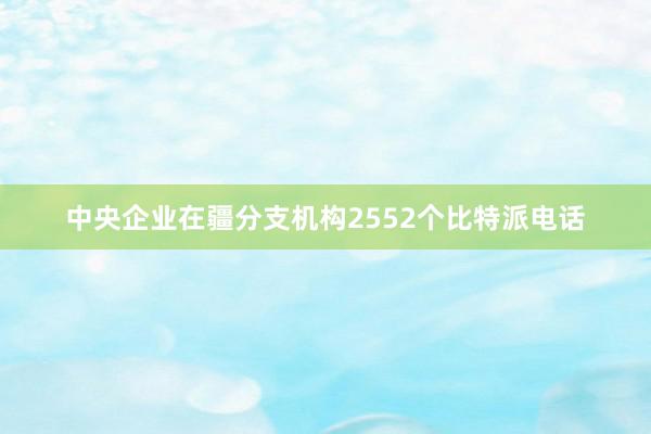 中央企业在疆分支机构2552个比特派电话