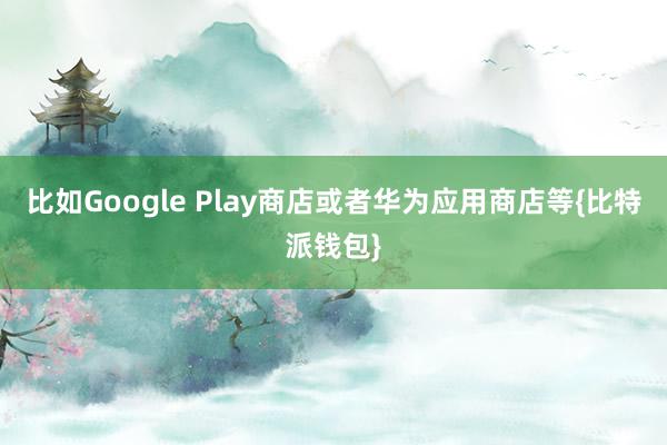 比如Google Play商店或者华为应用商店等{比特派钱包}