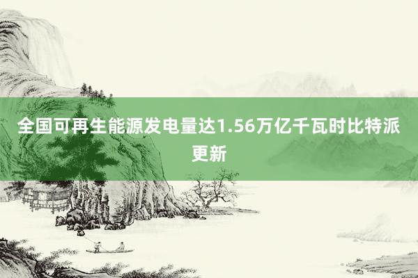 全国可再生能源发电量达1.56万亿千瓦时比特派更新