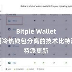 Bitpie Wallet还采用冷热钱包分离的技术比特派更新